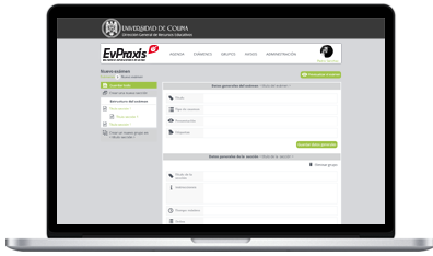Representación de EvPraxis en laptop